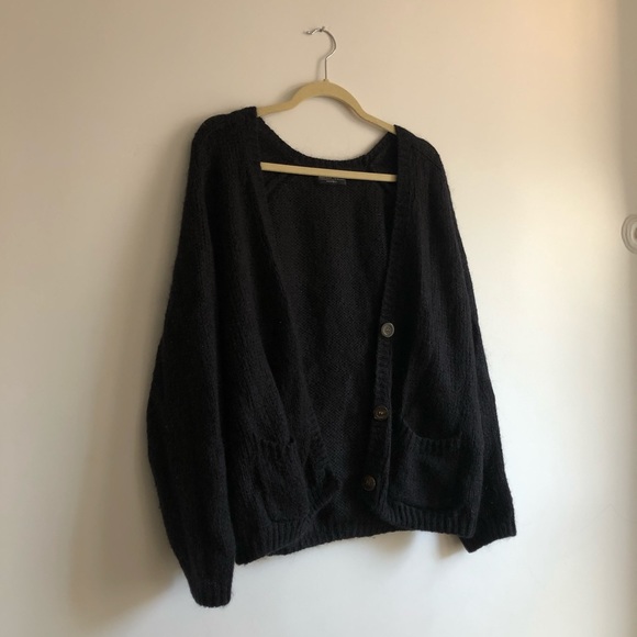 NWOT Black Mohair Wool Cardigan - Picture 3 of 4